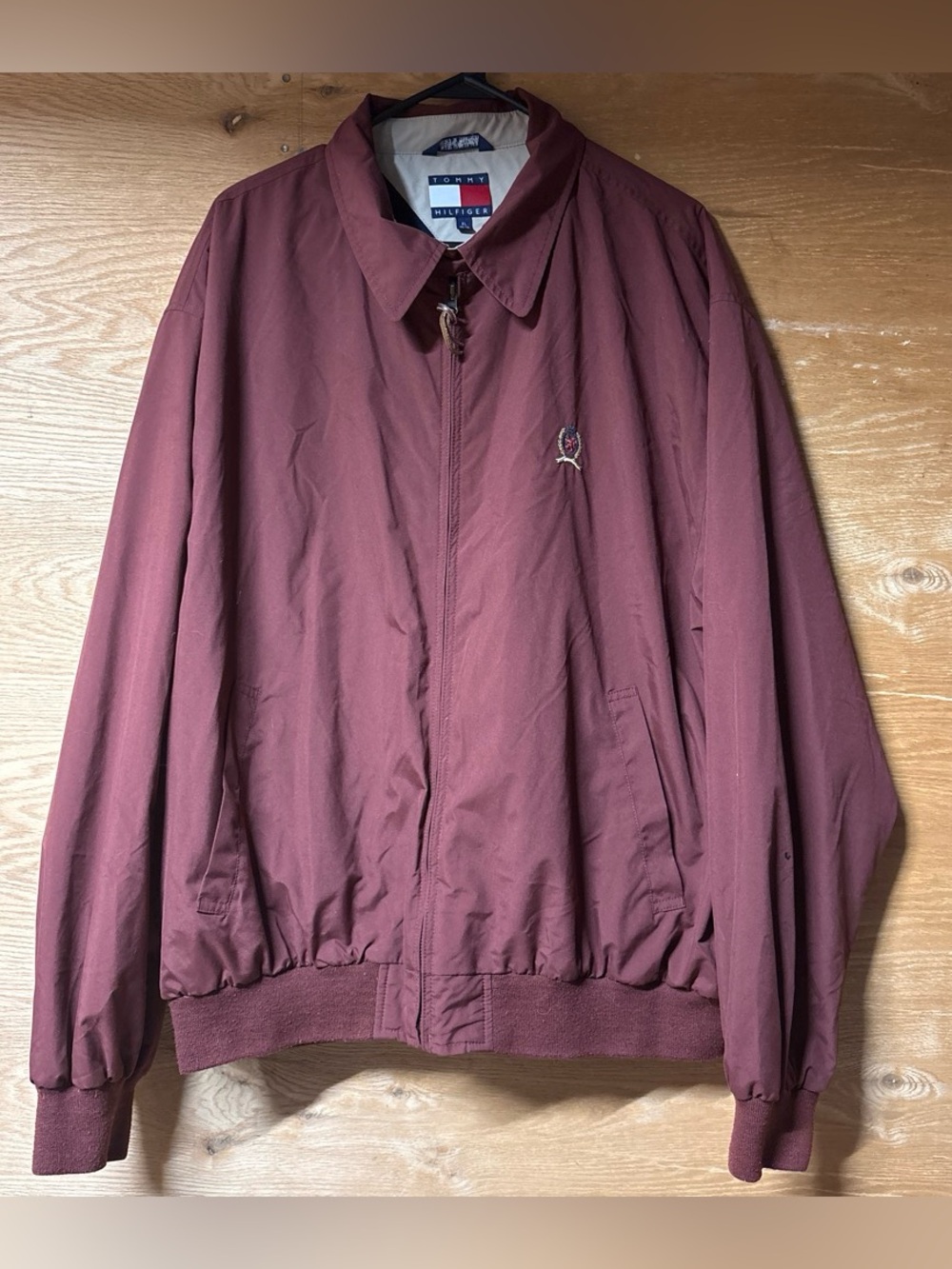 Tommy Hilfiger Vintage  Men's Maroon Harrington Jacket